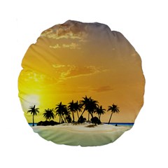 Beautiful Island In The Sunset Standard 15  Premium Round Cushions