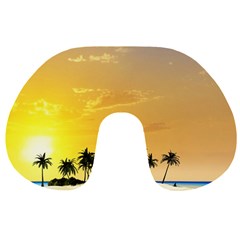 Beautiful Island In The Sunset Travel Neck Pillows