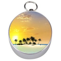 Beautiful Island In The Sunset Silver Compasses