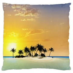 Beautiful Island In The Sunset Standard Flano Cushion Cases (one Side) 