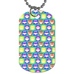 Colorful Whimsical Owl Pattern Dog Tag (Two Sides) Front