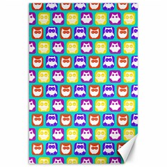 Colorful Whimsical Owl Pattern Canvas 20  X 30   by GardenOfOphir