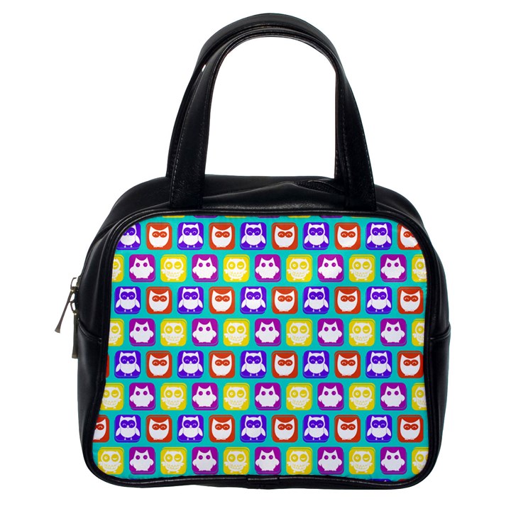 Colorful Whimsical Owl Pattern Classic Handbags (One Side)