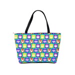 Colorful Whimsical Owl Pattern Shoulder Handbags Back