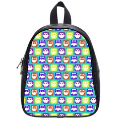 Colorful Whimsical Owl Pattern School Bags (small)  by GardenOfOphir