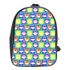 Colorful Whimsical Owl Pattern School Bags (xl)  by GardenOfOphir