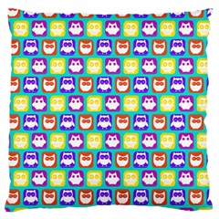 Colorful Whimsical Owl Pattern Standard Flano Cushion Cases (one Side) 