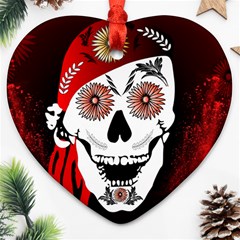 Funny Happy Skull Ornament (heart) 