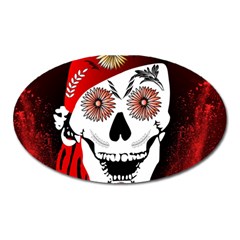 Funny Happy Skull Oval Magnet