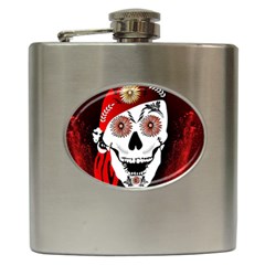 Funny Happy Skull Hip Flask (6 Oz)