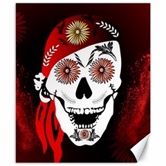 Funny Happy Skull Canvas 8  X 10 