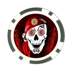 Funny Happy Skull Poker Chip Card Guards