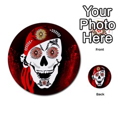 Funny Happy Skull Multi-purpose Cards (round)  by FantasyWorld7