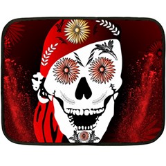 Funny Happy Skull Fleece Blanket (mini)