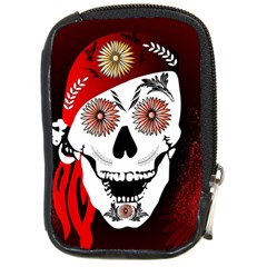 Funny Happy Skull Compact Camera Cases by FantasyWorld7