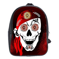 Funny Happy Skull School Bags(large)  by FantasyWorld7