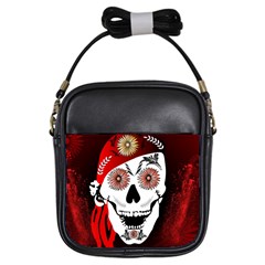 Funny Happy Skull Girls Sling Bags