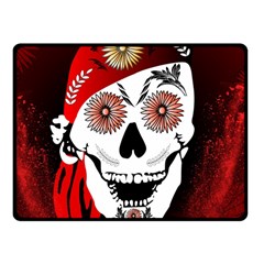 Funny Happy Skull Fleece Blanket (small)