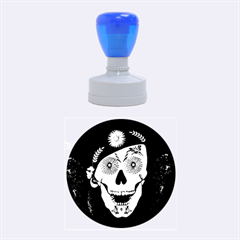 Funny Happy Skull Rubber Round Stamps (medium) by FantasyWorld7