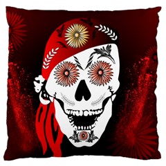 Funny Happy Skull Standard Flano Cushion Cases (one Side)  by FantasyWorld7