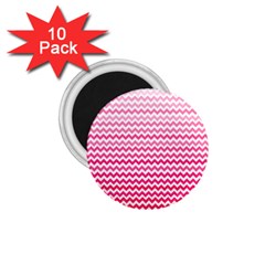 Pink Gradient Chevron 1 75  Magnets (10 Pack) 