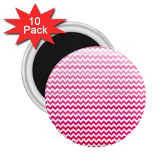 Pink Gradient Chevron 2 25  Magnets (10 Pack) 