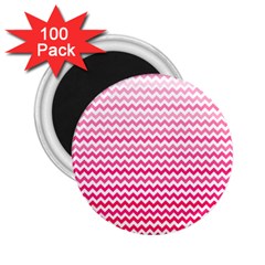 Pink Gradient Chevron 2 25  Magnets (100 Pack) 