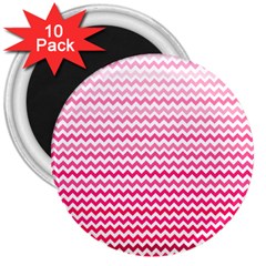 Pink Gradient Chevron 3  Magnets (10 Pack) 