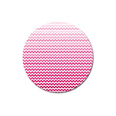 Pink Gradient Chevron Magnet 3  (round)