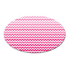 Pink Gradient Chevron Oval Magnet