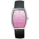 Pink Gradient Chevron Barrel Metal Watches Front