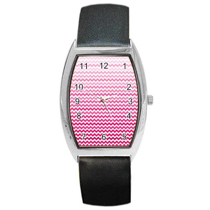 Pink Gradient Chevron Barrel Metal Watches