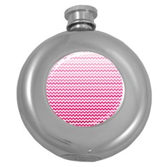 Pink Gradient Chevron Round Hip Flask (5 Oz)