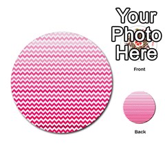 Pink Gradient Chevron Multi-purpose Cards (round)  by CraftyLittleNodes