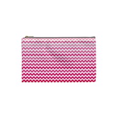 Pink Gradient Chevron Cosmetic Bag (small) 