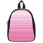 Pink Gradient Chevron School Bags (Small)  Front