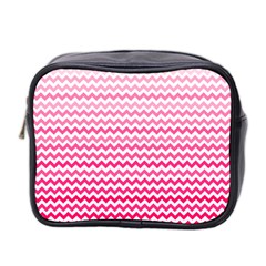 Pink Gradient Chevron Mini Toiletries Bag 2-side by CraftyLittleNodes