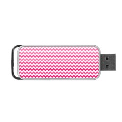 Pink Gradient Chevron Portable Usb Flash (one Side)