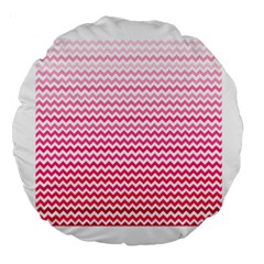 Pink Gradient Chevron Large 18  Premium Round Cushions