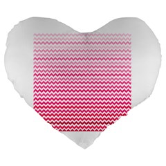 Pink Gradient Chevron Large 19  Premium Heart Shape Cushions