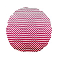 Pink Gradient Chevron Standard 15  Premium Flano Round Cushions