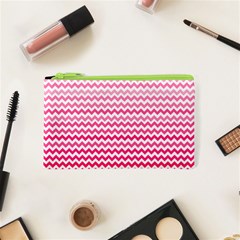 Pink Gradient Chevron Cosmetic Bag (xs)