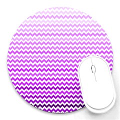 Purple Gradient Chevron Round Mousepads