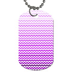 Purple Gradient Chevron Dog Tag (one Side)