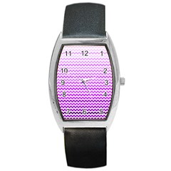 Purple Gradient Chevron Barrel Metal Watches