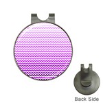 Purple Gradient Chevron Hat Clips with Golf Markers Front