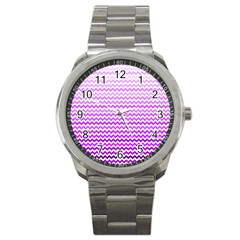 Purple Gradient Chevron Sport Metal Watches by CraftyLittleNodes