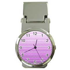 Purple Gradient Chevron Money Clip Watches