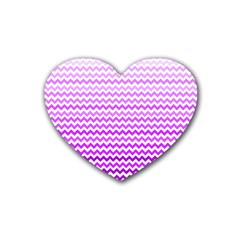 Purple Gradient Chevron Rubber Coaster (heart) 