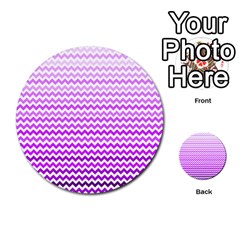 Purple Gradient Chevron Multi-purpose Cards (round) 